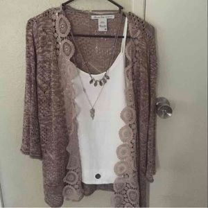 Mauve lace cardigan
